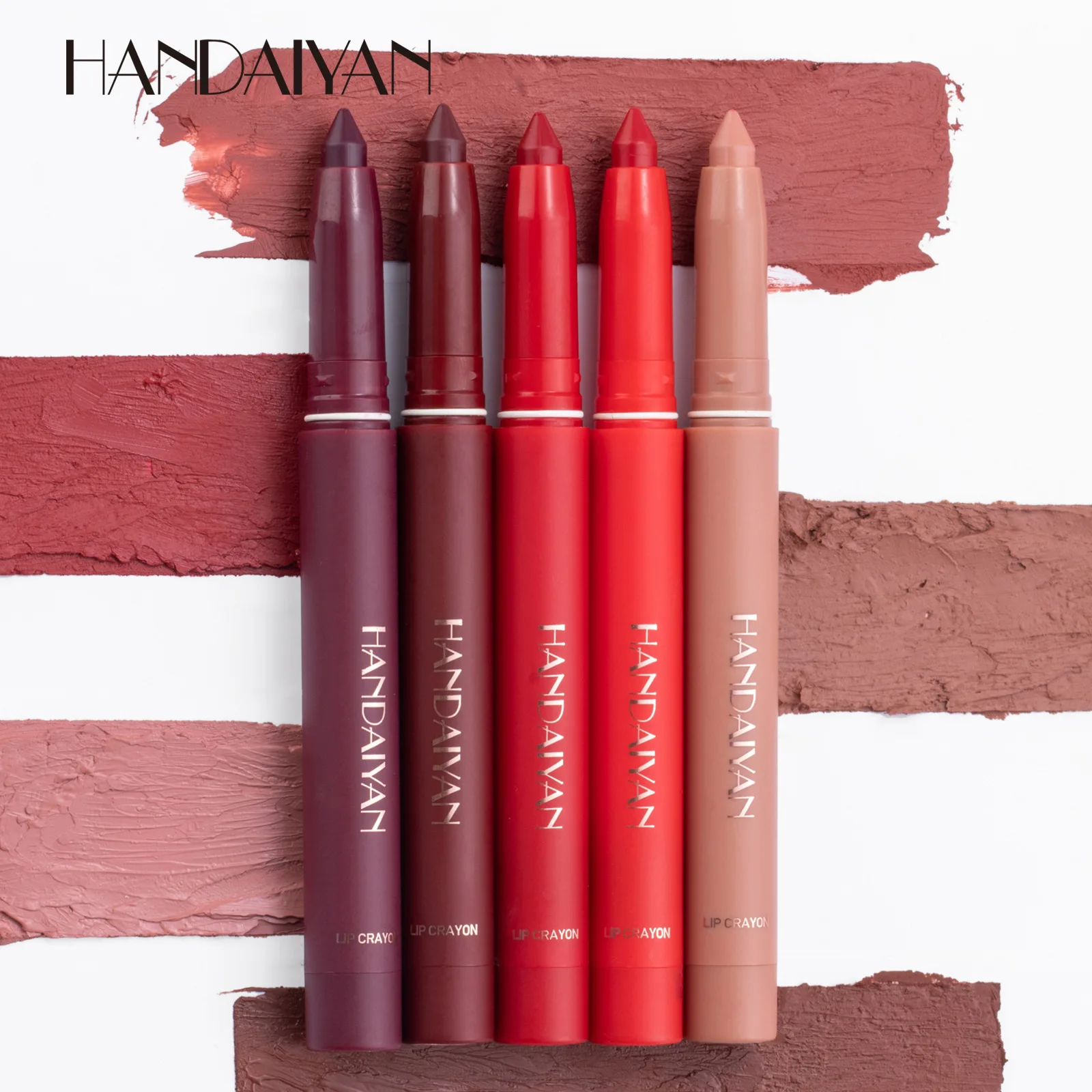 New product Not Easy To Fade And Dip Cup Matte  12 colors lipstick HANDAIYAN nude lipstick matte makeup lip stick for Ladies