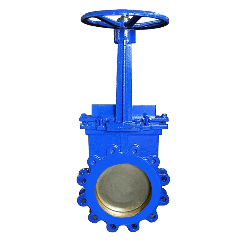 SK industry Cast steel  10inch EPDM Soft Sealing WCB Handle wheel  Lug Flange Knife type Gate Valve for slurry