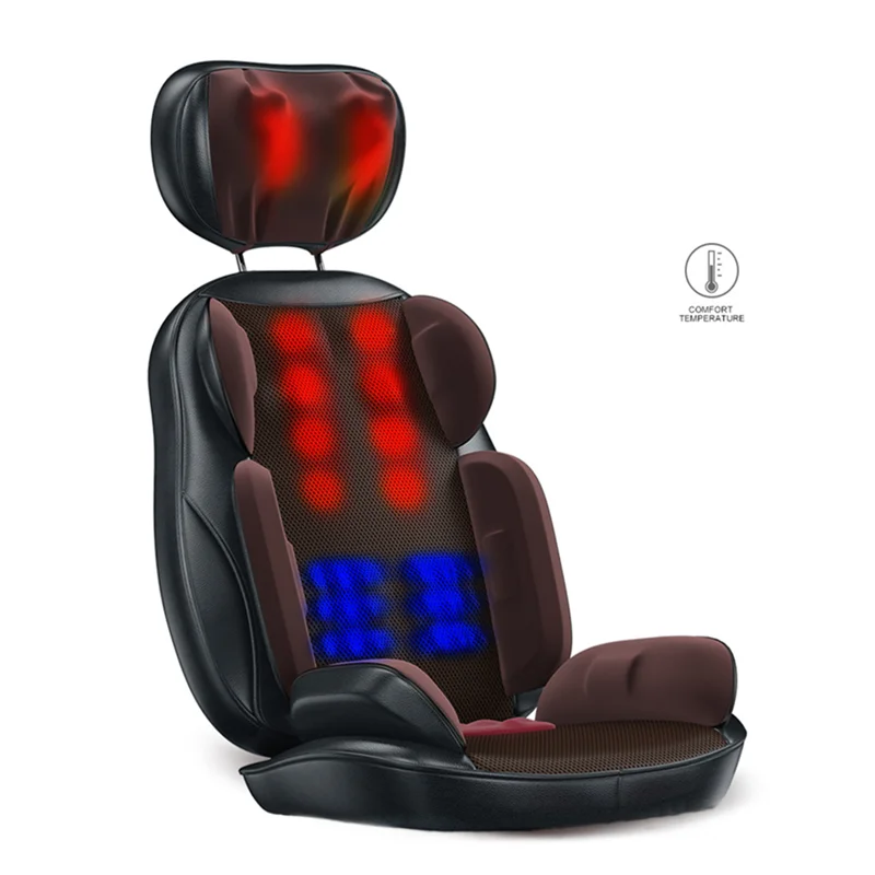 Amazon Hot Sellers PU Leather 4D Massage Seat Neck Back Shiatsu Heating Electric Full Body Car Massage Cushion