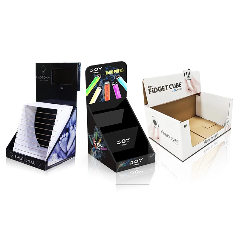 Customized  drinks sweet candy toy makeup necklace products table display cardboard pdq counter display boxes for supermarket