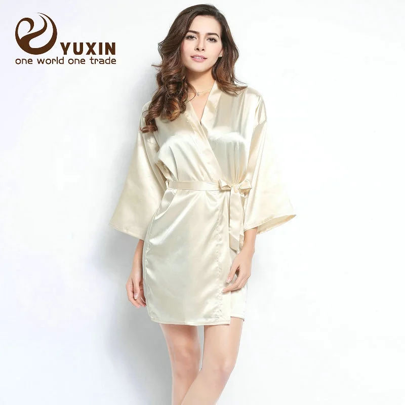 Chinese silk bride bridesmaid bridal robe, silk wedding robe 6010