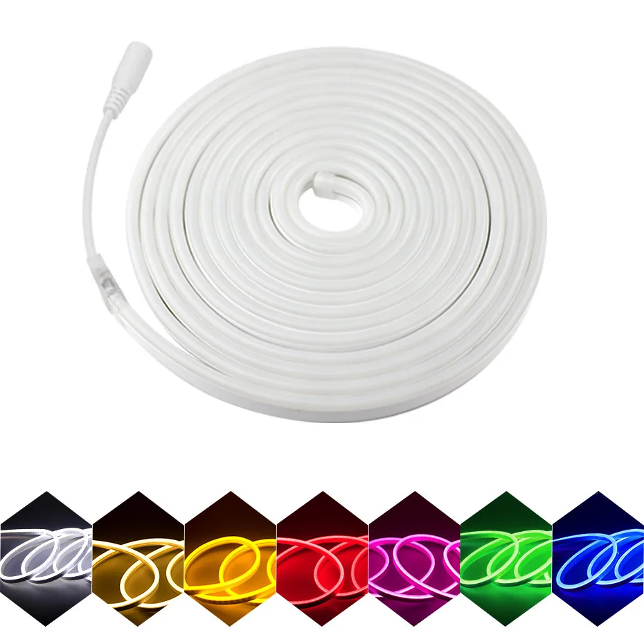  Neonflex 12 В Розовый Оранжевый холодный синий RGB 6x12 мм 8x16 настоящая силиконовая светодиодная SMD Неоновая Гибкая Трубка для DIY неоновая вывеска декоративная