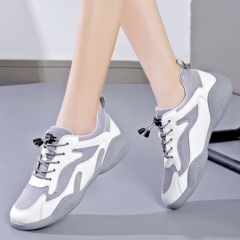 Women New Hotsale Basketball Sport Casual Shoes Minimalist Solid Color Mesh Walking Running Sneakers for Girls Ladies