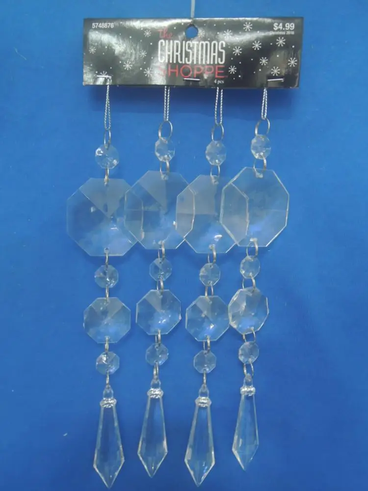 Hot selling custom imported best christmas tree decor Icicle shaped bead ornament acrylic ornament