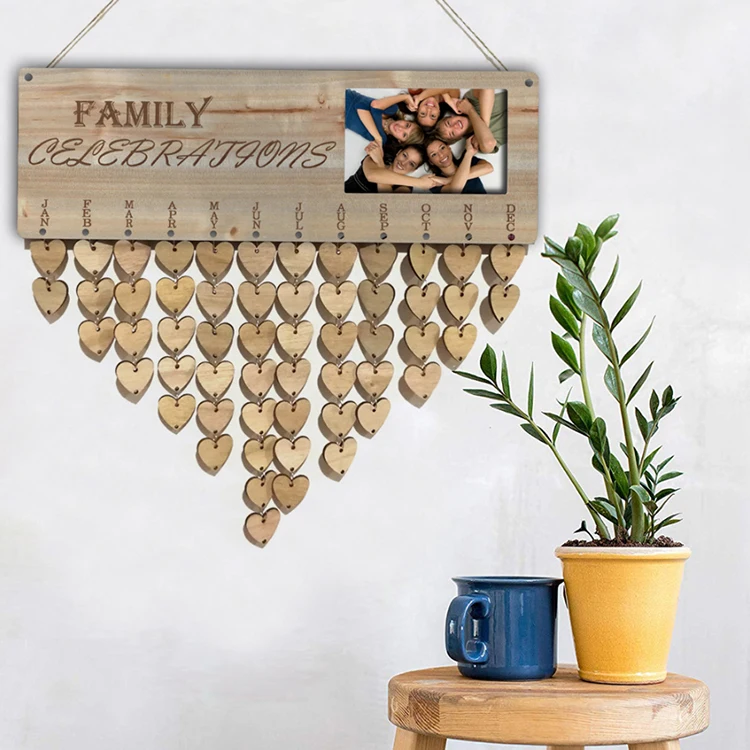 A2890 фото на заказ DIY семейный Декор на стену день рождения напоминание календарь художественные изделия знак на юбилей подвеска доска для сообщений деревянное ремесло