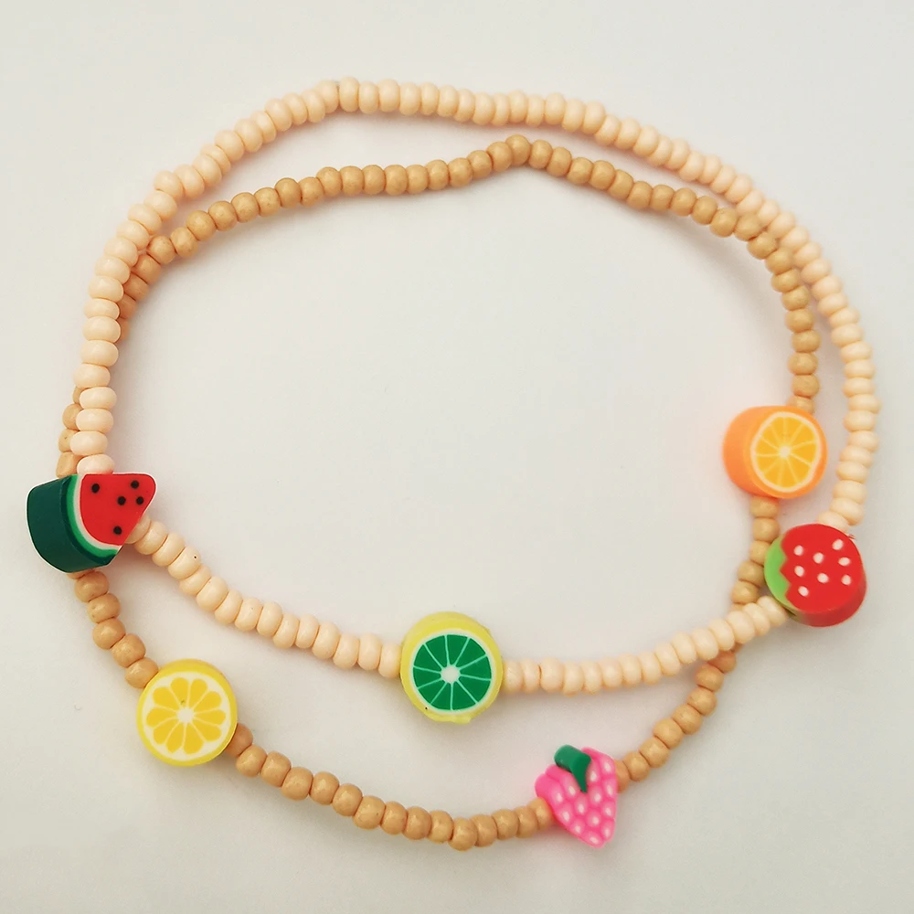  Liberty Gifts hand crafts elastic beaded mixed colors anklets heart shape wrist decoration bracelet summer beach