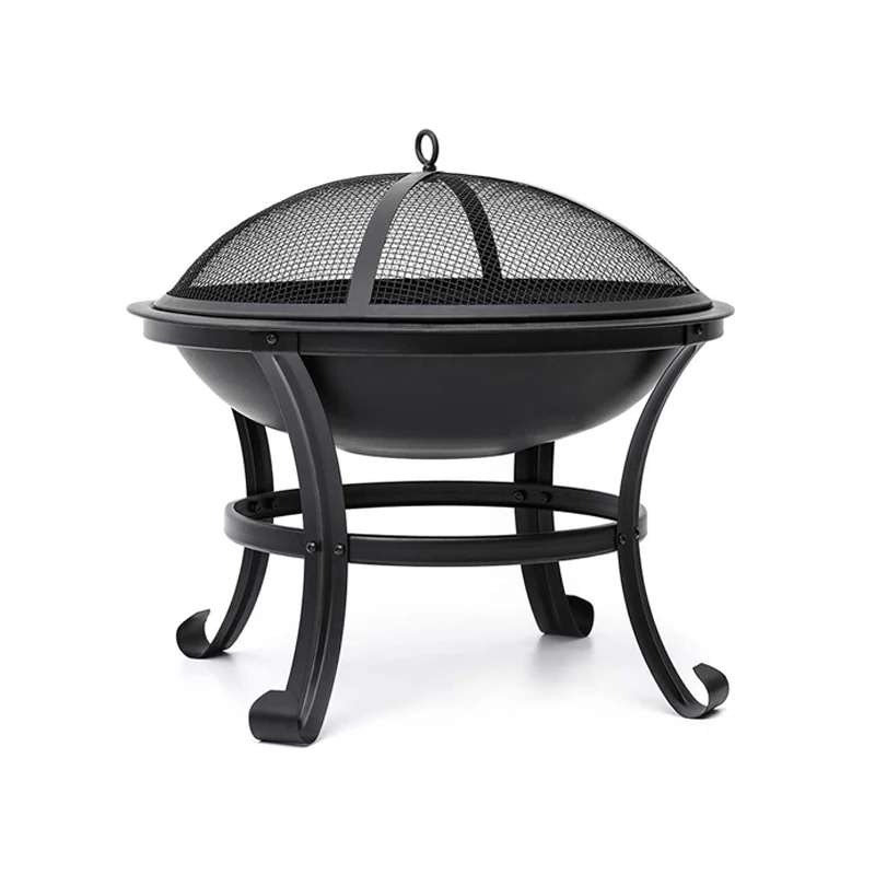 Outing Mate 22 Inch Outdoor Fire Pit Fireplace Poker, and Metal Grate steel bowl fire pit with Spark Screen
