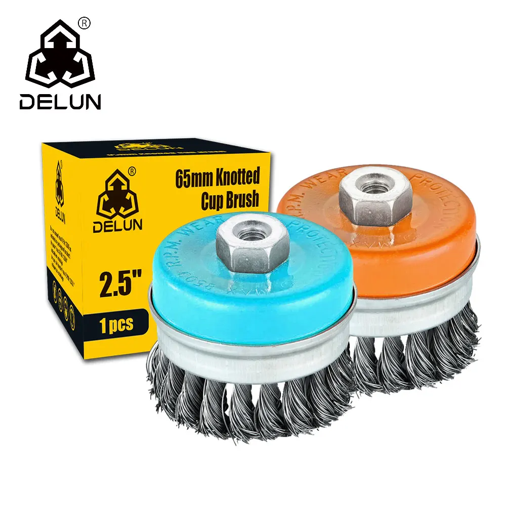 DELUN 36 Years Factory China Manufactures Professional Competitive Good Price 5 Inch 125 mm Best Quality Twisted Wire Cup Brush