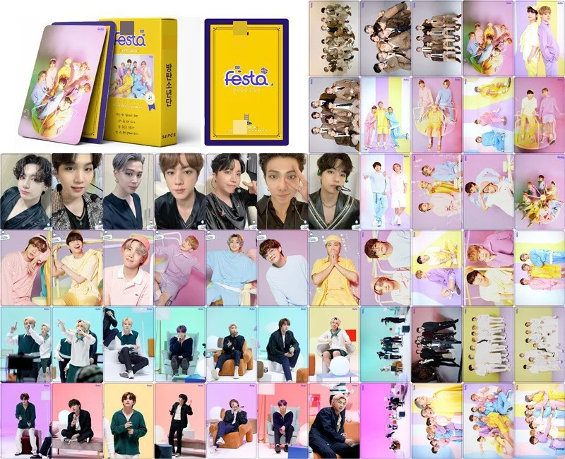 In stock new K-pop Korean star team message lomo card 55 pcs blessing photo cards
