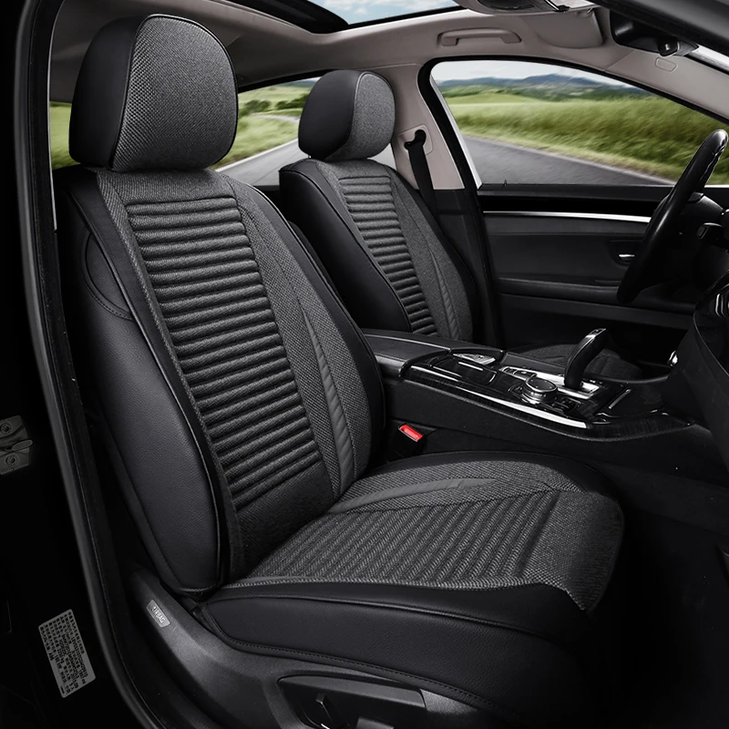 Hand made hot sale flax universal full set leather sedan car seat covers subaru forester 2019 gmc acadia elantra 2018 clio 4