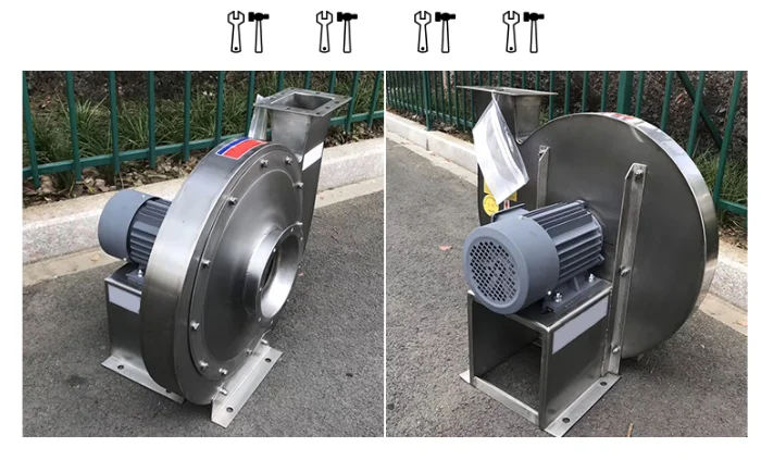 Взрывозащищенный промышленный центробежный вентилятор высокого давления из нержавеющей стали, моторный вентилятор 9-19