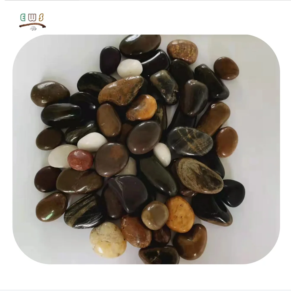 Hot Sale Polished Colorful Crush River Beach Rock Muticoloured Gravel Pebble Stone