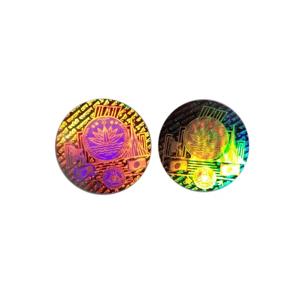 Eco-friendly customized logo rainbow color security genuine hologram label/sticker