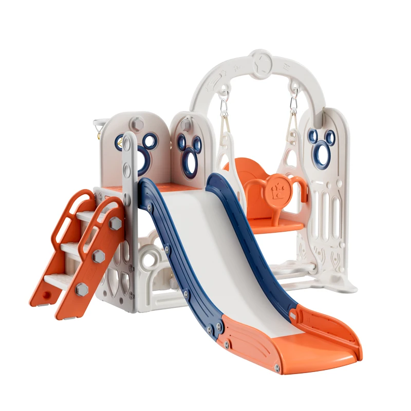 Factory selling Children Indoor Playground Baby Toys amusement play set Colorful Plastic Swing Slide combination for kids