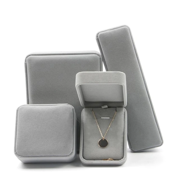 Black Velvet Ring Earrings Necklace Bangle Bracelet Pendant Jewelry Case Packaging Box