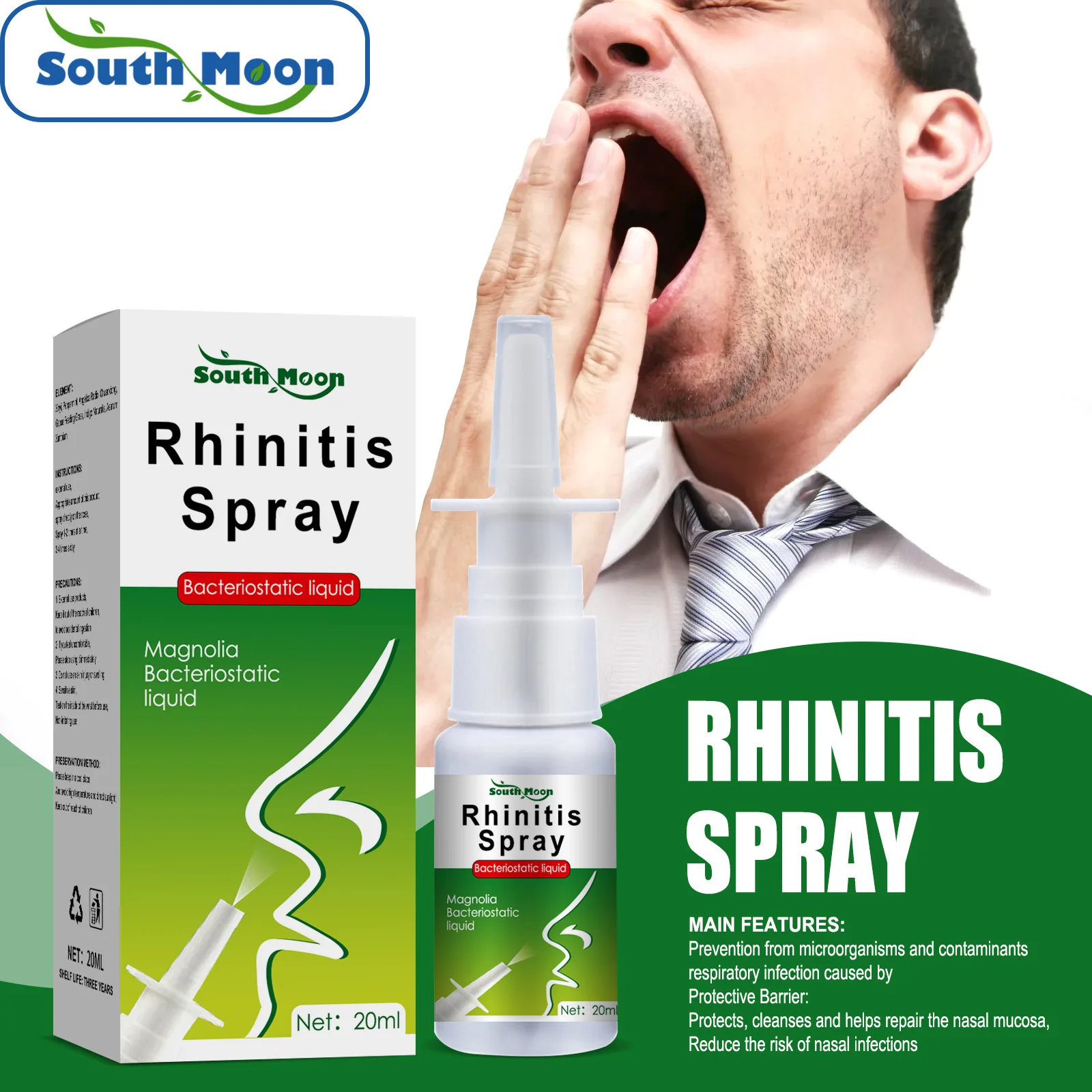 South Moon Brand Wholesale Quickly Rhinitis Nasal Spray Nose Congestion Cleans