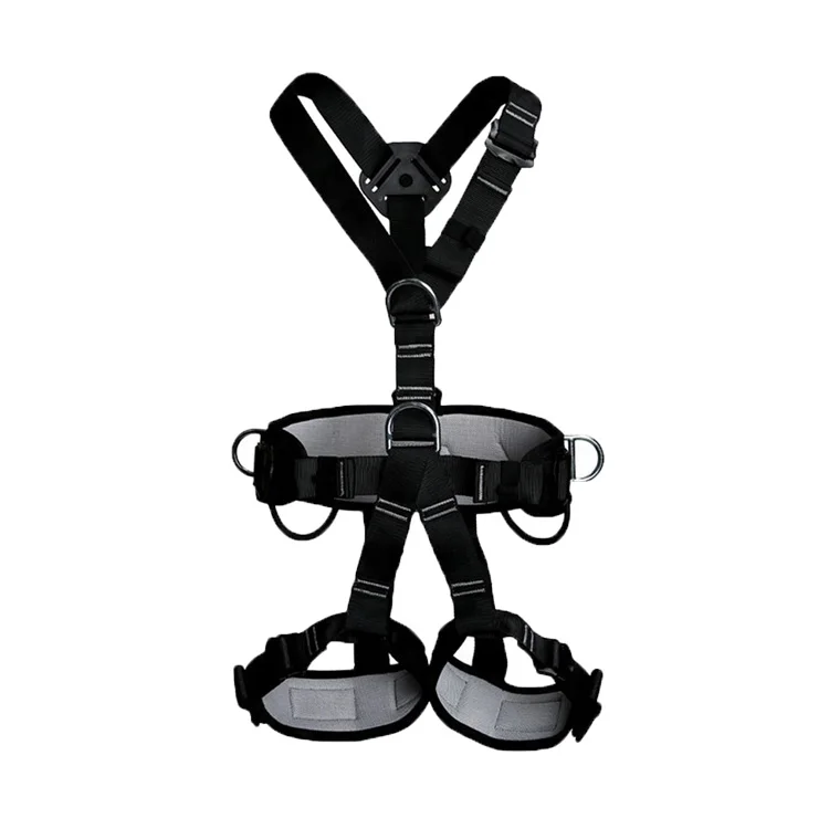 black full body harness for construction working at height window cleaning