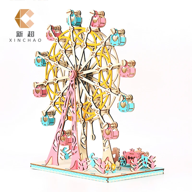 Factory direct sales can send samples of Ferris wheel wooden puzzle