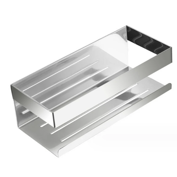 Jutye Bathroom Shower Shelf Shower Basket No Drilling Stainless Steel Brushed Shower Self-Adhesive Bathroom Basket Shelf