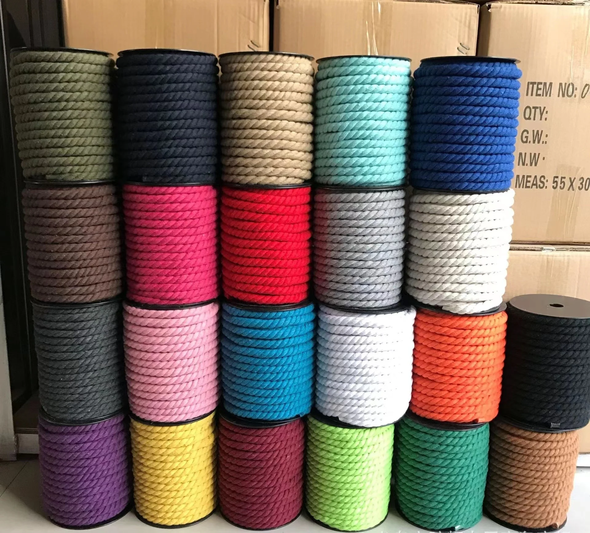 Customized color 6mm cotton shoe lace 8mm flat string 10mm round thick cotton rope twisted shoelaces for dunk shoes laces