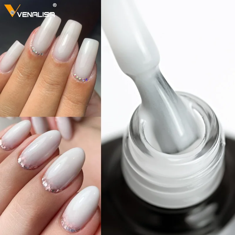 Venalisa 7.5ml Color Rubber Base Coat 2022 Nail Arts Semi Transparent French Nail Camouflage Soak off UV/LED Nail Gel Varnish