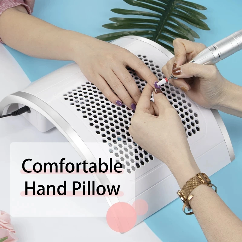 Мощный пылесборник для ногтей, Низкошумный пылесос с 4 вентиляторами, мощный пылесос для ногтей с 2 мешками для сбора пыли, оборудование для дизайна ногтей