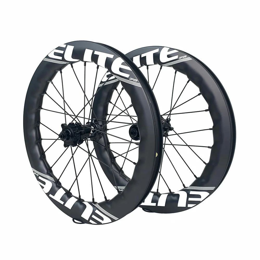 ELITEWHEELS 16 Inch Folding Bike Carbon Wheels 349mm 40 Depth Clincher Rims For BMX Bicycle