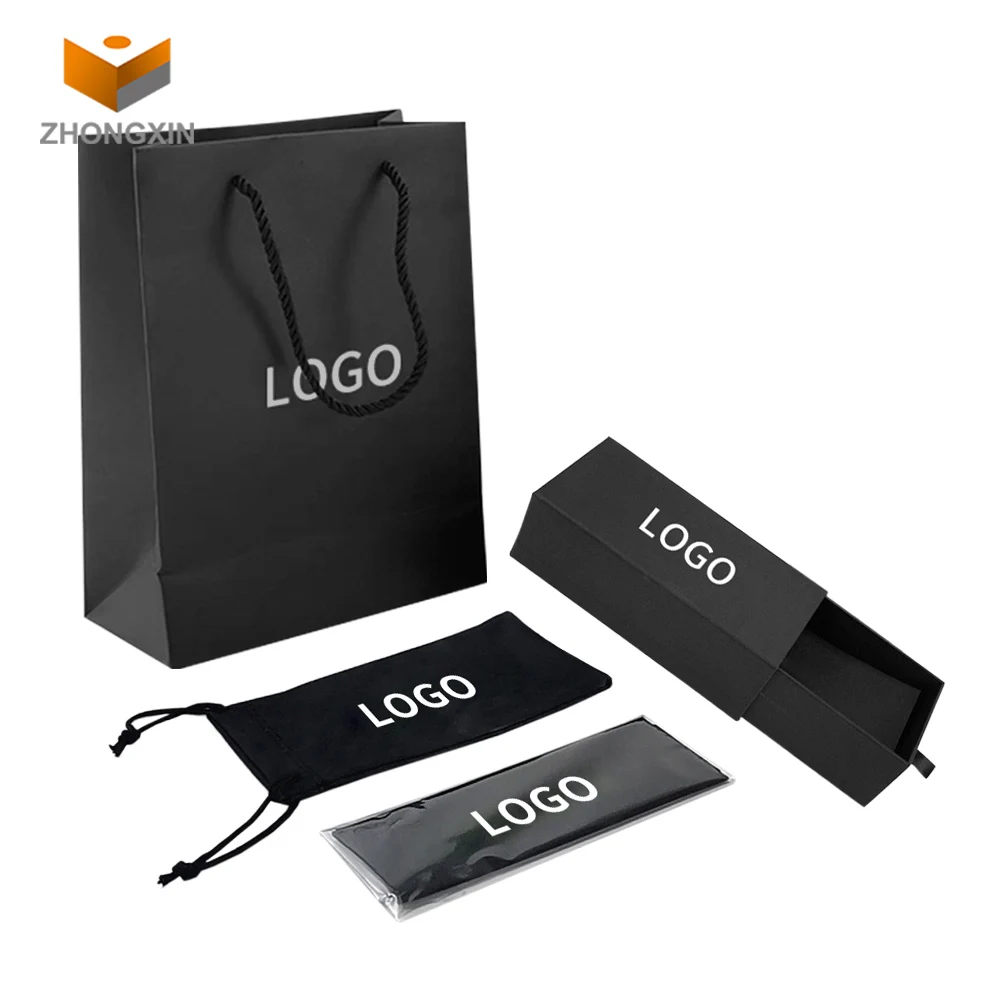Custom Luxury Popular Glasses Packaging Paper Box Gift Sunglasses Case Set Stock Jewelry Eyeglasses Bag Separately Order