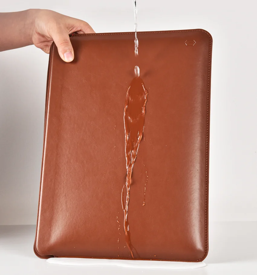 WIWU Brown Black Blue PU leather laptop Sleeve Case for computer 13.3 inch, Ultra Slim sleeve bag for macbook air pro 2022