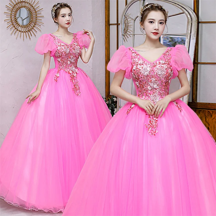 Evening Dress 2023 New Colorful Yarn Solo Beauty Voice Puffy Skirt Art Exam Vocal Dress Host Performance Costume Girl