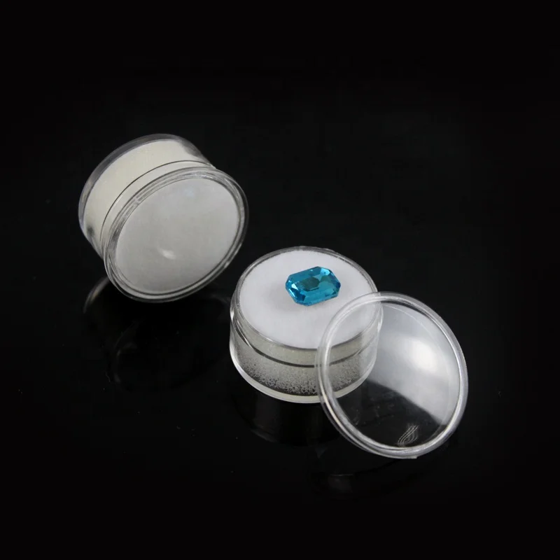 Hot-sale circular small plastic box for gemstone boxes diamond display jewelry case jewellery storage box