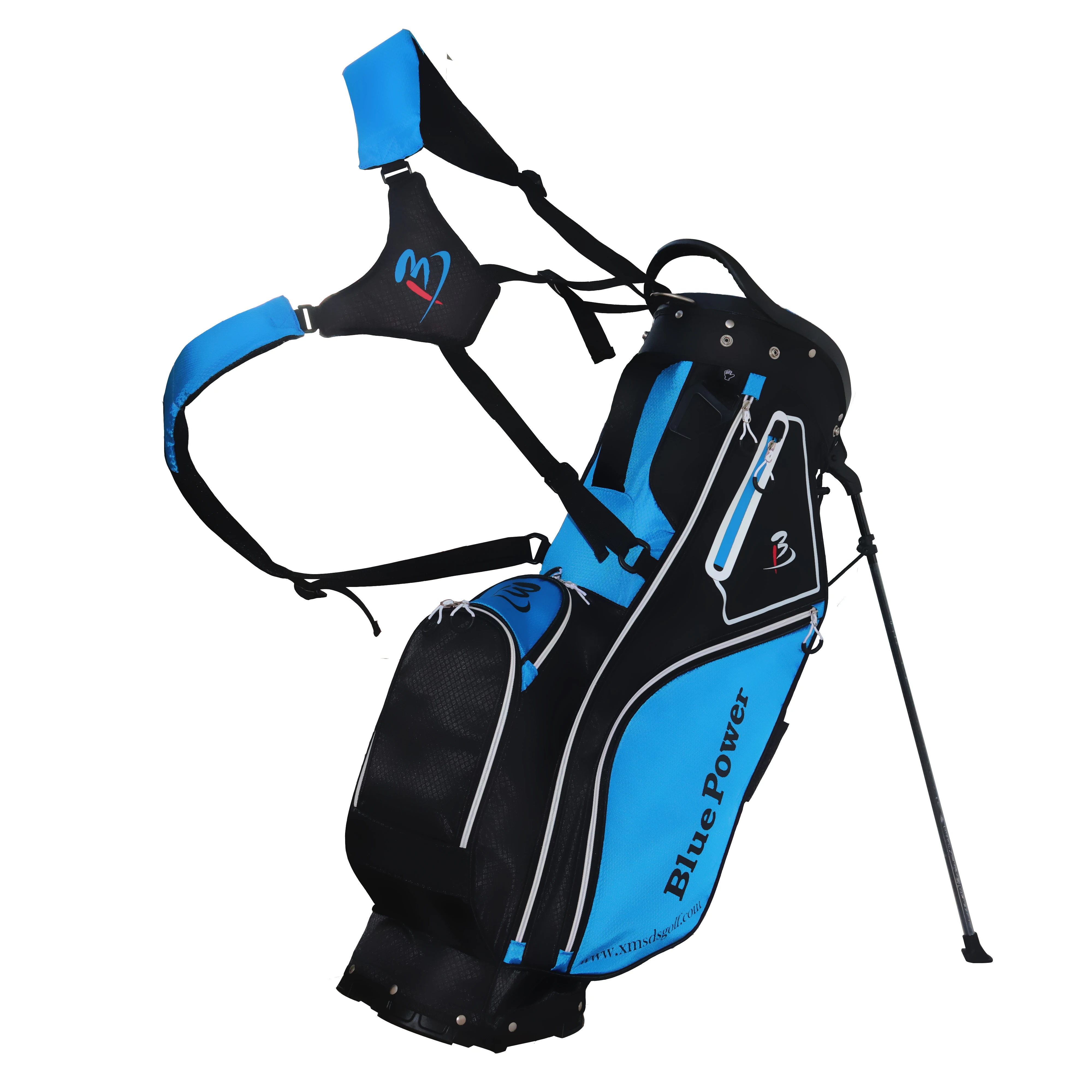 
OEM Golf Stand Bags with Full Length 5-Way Top Foldable Bottom Sturdy quick grab handle EVA molded hip pad Light Weight 