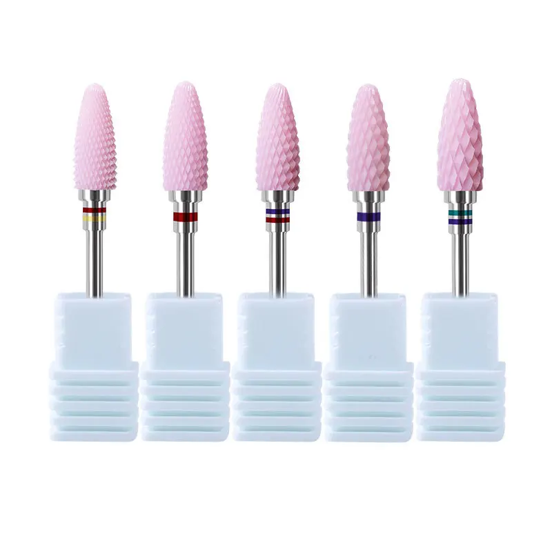 Top Quality Ceramic Nail File Drill Bits Set Wholesale Manicure Nail Burs Cuticle Grinder Ceramic Nail Drill Bit File