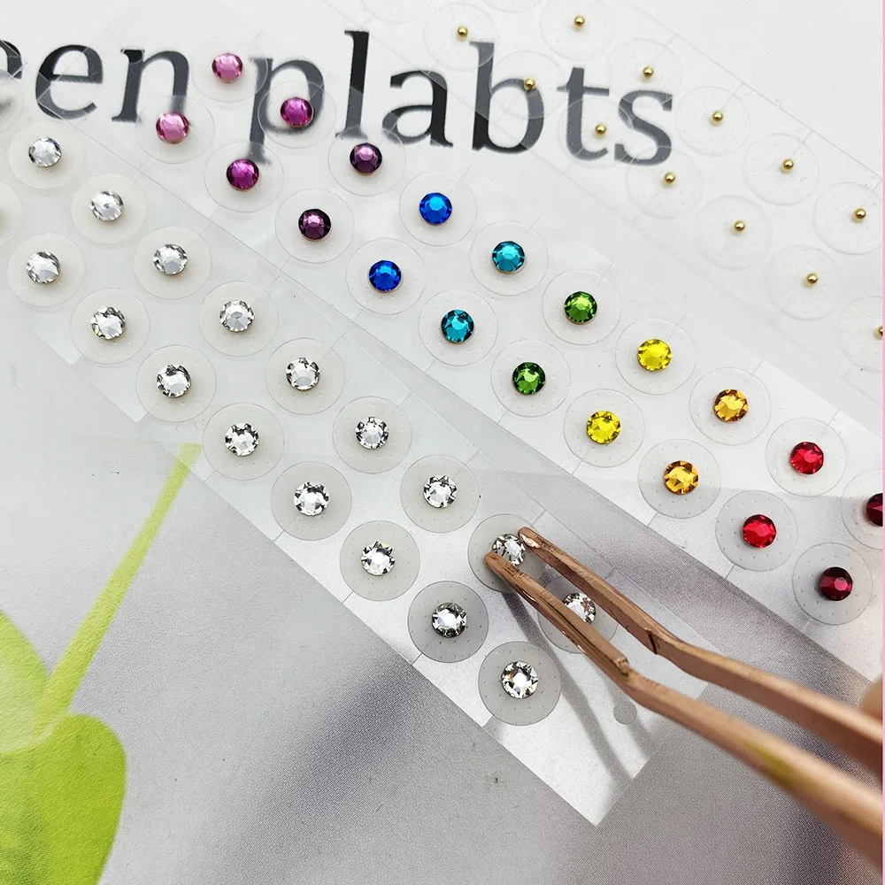 Bulk Auricular Therapy Acupoint Therapy Patch Crystal Ear Seeds Crystal Acupuncture Point Sticker Ear Seeds Acupuncture 24K Gold