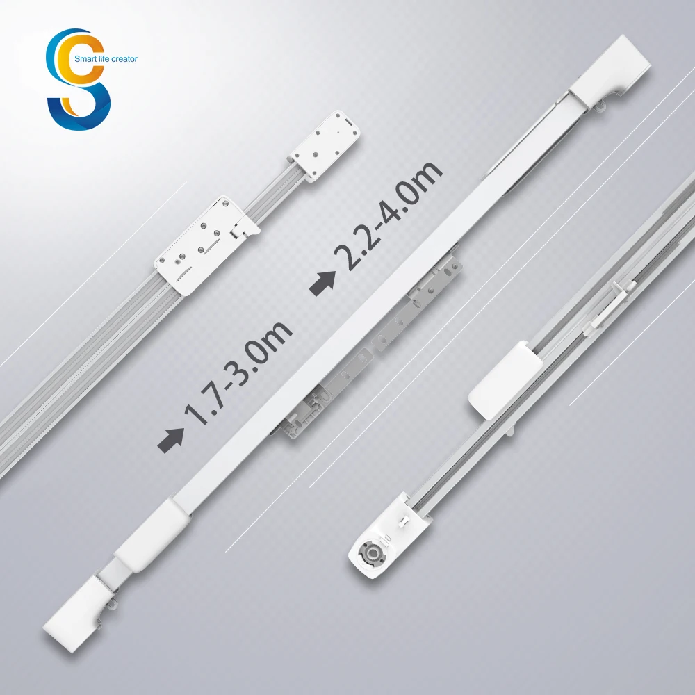 Remote Controlled Rails Motor Wifi Curved Ceiling Sliding Aluminum Track Runners Accessories Motorized Curtain Rail Automatic