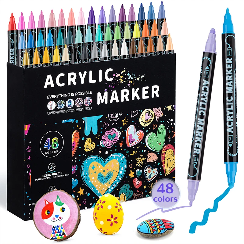 Water Based Permanent Pens 18color Rock Glass Acrylic Paint Markers Set