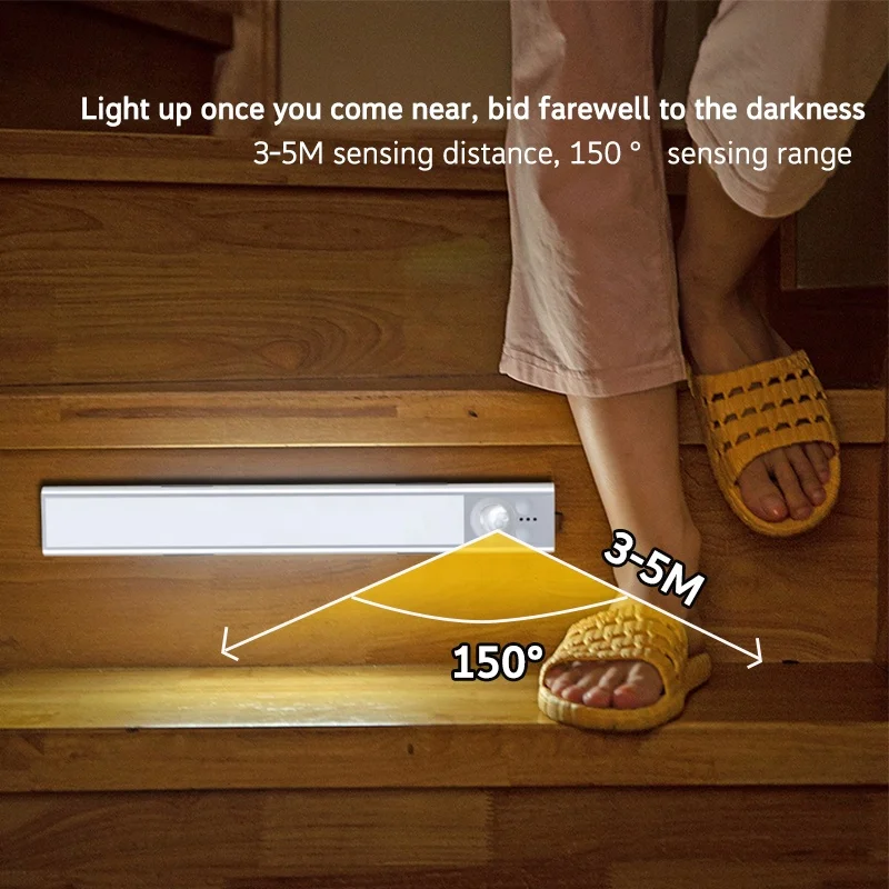 Factory Wholesale Usb Rechargeable Long Endurance Time Motion Sensor Cabinet Night Light