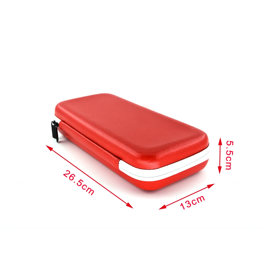 
Red Color PU Leather Large Size Switch EVA Bag White Zipper Closure Large Swtich Carry Bag 