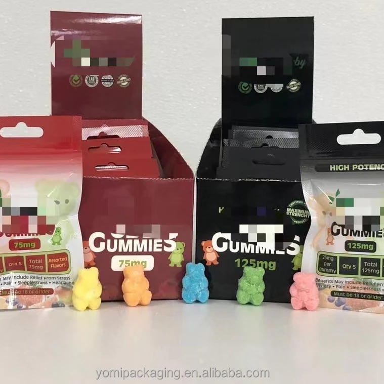 Your design logo Printed Foldable Cardboard Retail Shop Shelf Ready Display Gummies Candy Packaging Paper Box