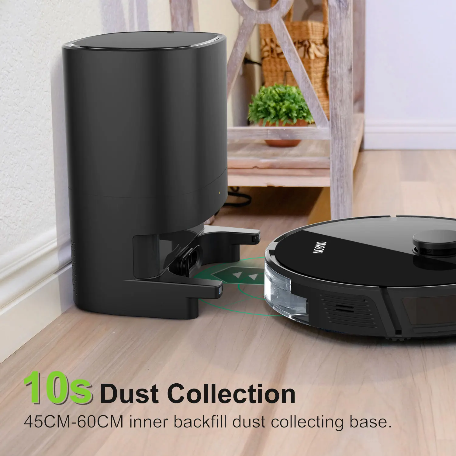 2700Pa Cleans Carpets Hard Floors Pet Hair Self-emptying Dustbin Laser Robot Vacuum
