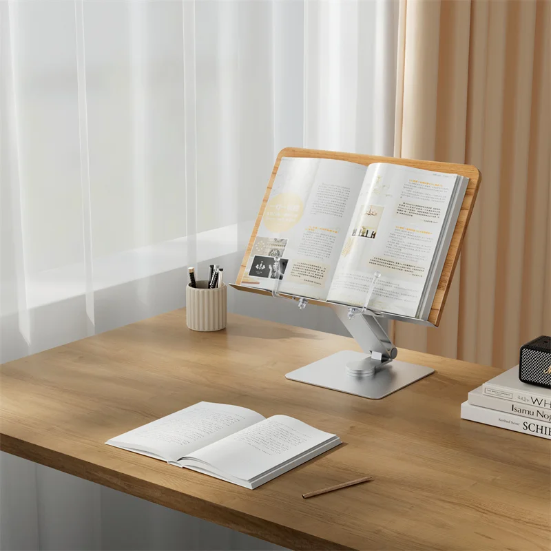 Upergo вращающаяся на 360 градусов Регулируемая по высоте бамбуковая подставка-держатель для книг для чтения Hands Free