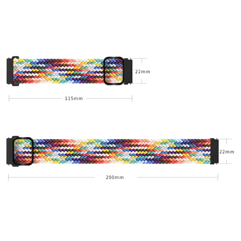 20mm 22mm Quick Release Pin Loop Strap Wristband for Huawei Watch GT3 Adjustable Nylon Braided Elastic Watch Band