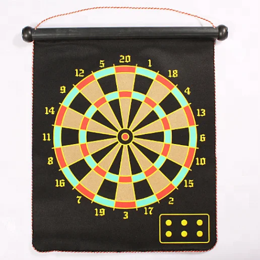 Target Fabric Magnet Dartboard Safety Roll Up with 6 Darts