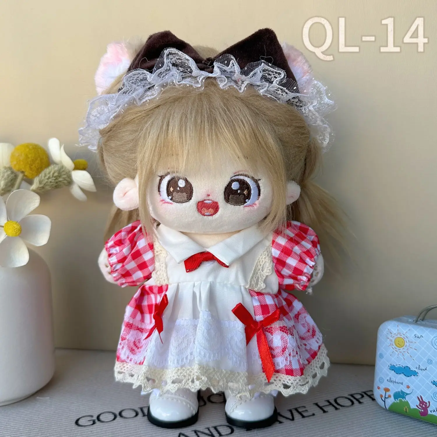 2024 new products 20cm cotton doll clotheschubby baby clothes Lolita set plush doll, cute flower dress no doll