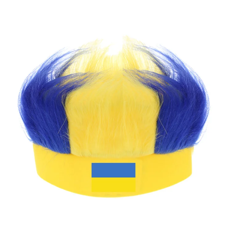 2022 Qutar Top 32 national team flag customization worlds cup football fans wig hat wigs caps