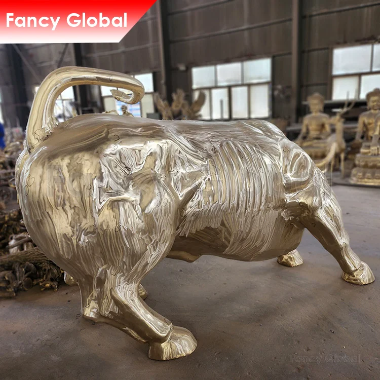 Outdoor Garden Decor Custom Life Size Bronze Bull Sculpture Animal Statue