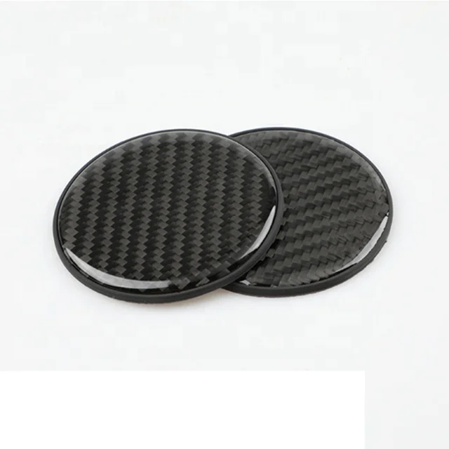 Really Carbon Fiber Car Coaster Water Cup Bottle Holder Anti-slip Mat Pad for VW Car Decoration Practical Car Accessories
