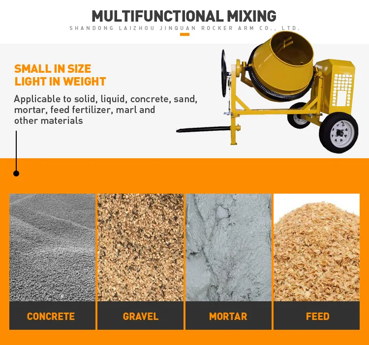 New design mesin molen beton JQ 600L mini concrete mixer diesel concrete cement mixing machine for home use building