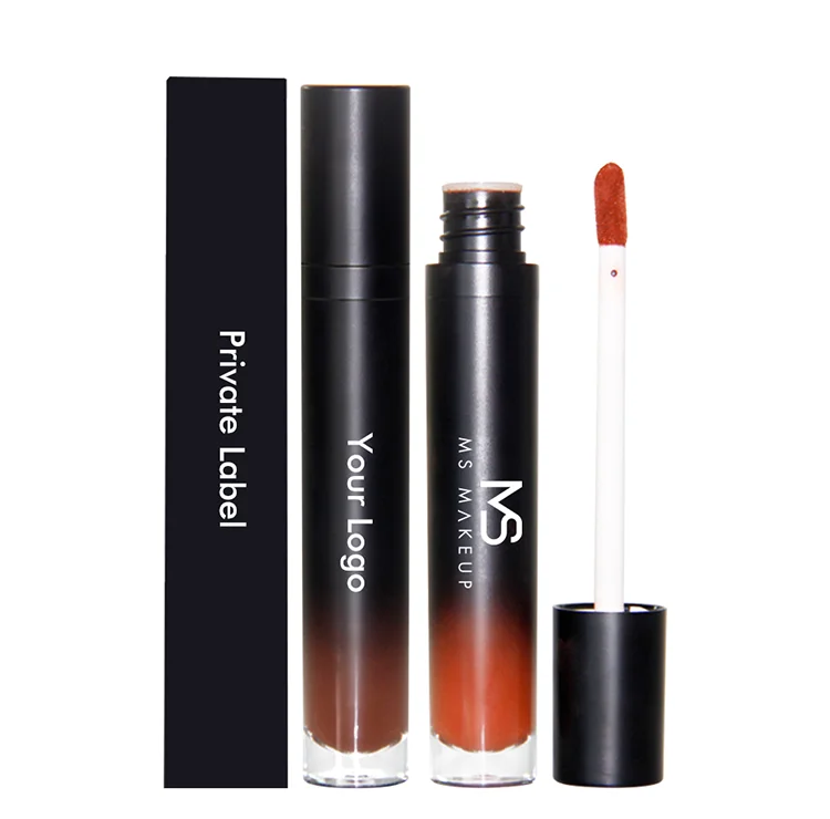 Low Moq Oem 12 Colors Gradient Round Tube Long Lasting Customized Logo Vegan Nude Liquid Private Label Matte Lip Stick Lipsticks