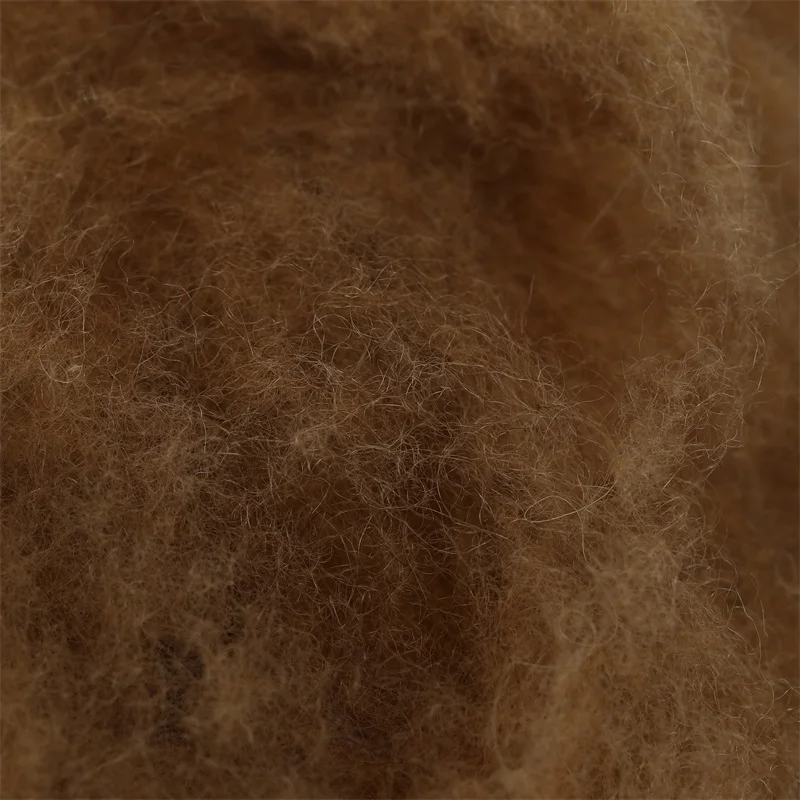 factory price dyed brown color 100% sheep wool fiber for spinning yarn carded camel hair